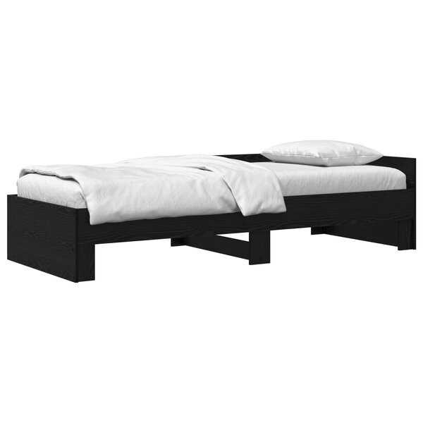vidaXL Cadre de lit avec tête de lit Chêne noir 80 x 200 cm