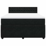 vidaXL Sommier à lattes de lit et matelas Noir 160x200 cm Velours