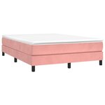 vidaXL Sommier à lattes de lit avec matelas Rose 140x200 cm Velours