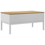 vidaXL Table basse FLORO blanc 99x55 5x45 cm bois massif de pin