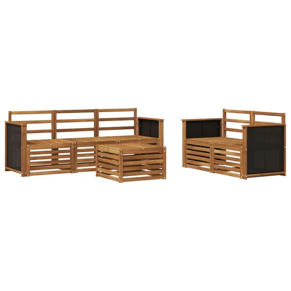 vidaXL Ensemble de canapés d'extérieur 6 pc Naturel