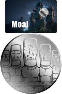 Monnaie MOAI 1/1000 Oz Platine 12$ Liberia 2026