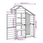 vidaXL Abri à outils de jardin moka 120x53 5x170 cm bois massif pin