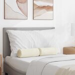 vidaXL Coussins d'accent 2 Pièces Crème Ø 15 x 40 cm