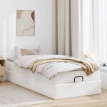 VidaXL Cadre de lit ottoman avec matelas blanc 90x200 cm similicuir