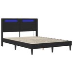 vidaXL Cadre de lit avec bandes LED Noir 140 x 190 cm Simili cuir