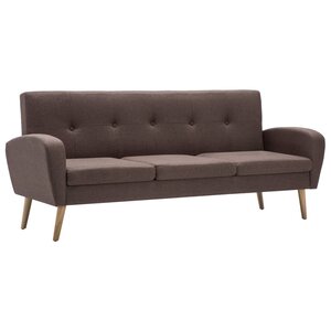 vidaXL Canapé à 3 places Tissu Marron