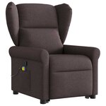 vidaXL Fauteuil inclinable de massage Marron foncé Tissu