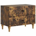vidaXL Cabinet de chevet avec tiroir Chêne fumé 62 x 34 5 x 48 cm