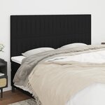 vidaXL Têtes de lit 4 Pièces Noir 90x5x78/88 cm Tissu