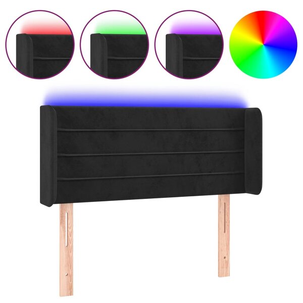 vidaXL Tête de lit à LED Noir 83x16x78/88 cm Velours