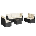 vidaXL Salon de jardin 8 Pièces avec coussins noir résine tressée