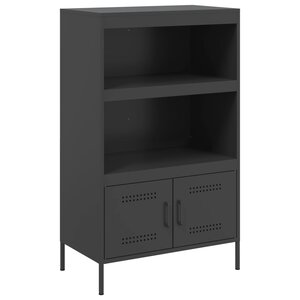 vidaXL Buffet haut noir 68x39x113 cm acier