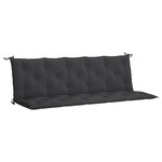 vidaXL Coussin de banc de jardin noir 180x(50+50)x7 cm tissu oxford
