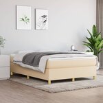 vidaXL Sommier à lattes de lit avec matelas Crème 140x190 cm Tissu