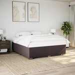 vidaXL Cadre de lit sans matelas marron foncé 200x200 cm tissu