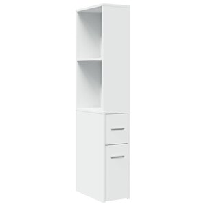 vidaXL Armoire de salle de bain étroite avec roulettes blanc