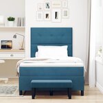 vidaXL Lit à ressorts avec matelas Bleu foncé 120 x 190 cm Velours