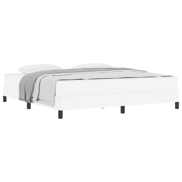 vidaXL Cadre de lit avec matelas Blanc pur 180 x 200 cm tissu