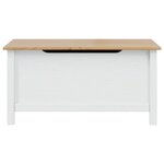 vidaXL Boîte de rangement HILL Blanc et marron miel 90 x 40 x 45 cm