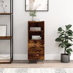 vidaXL Buffet Chêne fumé 34 5x34x90 cm Bois d'ingénierie