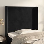 vidaXL Tête de lit avec oreilles Noir 103x16x118/128 cm Velours