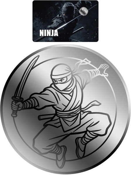 Monnaie NINJA 1/500 Oz Platine 25$ Liberia 2026 (PRÉCOMMANDE)