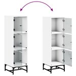vidaXL Buffet avec portes en verre blanc 35x37x120 cm