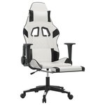 vidaXL Chaise de jeu avec repose-pied Blanc et noir Similicuir