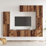 vidaXL Ensemble de 7 meubles TV  Monté au mur  Bois vintage  Bois reconstitué