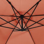 Vidaxl parasol déporté à led et mât en acier terre cuite