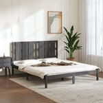 vidaXL Cadre de lit sans matelas gris 150x200 cm bois massif