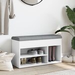 vidaXL Banc à chaussures Blanc 82x32x45 5 cm Bois d'ingénierie