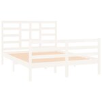 vidaXL Cadre de lit sans matelas blanc bois massif 120x190 cm