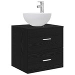 vidaXL Meuble lavabo mural Chêne noir 49 5 x 35 x 63 cm