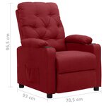 vidaXL Fauteuil inclinable Rouge bordeaux Tissu