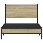 vidaXL Cadre de lit en métal sans matelas chêne sonoma 107x203 cm