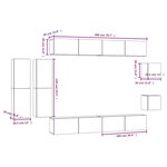 vidaXL Ensemble de meubles TV 8 Pièces Gris béton Bois d'ingénierie