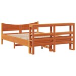 vidaXL Cadre de lit et tête de lit cire marron 150x200 cm bois de pin