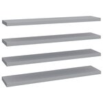 vidaXL Étagères murales flottantes 4 Pièces gris 120x23 5x3 8 cm MDF
