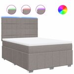 vidaXL Sommier à lattes de lit avec matelas Taupe 140x190 cm Tissu