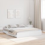 vidaXL Cadre de lit avec rangement avec tête de lit Blanc 180 x 200 cm