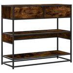 vidaXL Table console chêne fumé 90x35x80 cm bois d'ingénierie