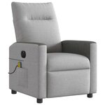 vidaXL Fauteuil de massage inclinable électrique gris nuage tissu