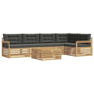 vidaXL Ensemble de canapés d'extérieur 6 Pièces Blanc et anthracite