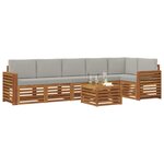 vidaXL Ensemble de canapé d'angle 7 Pièces Gris Naturel et Clair