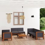 vidaXL Salon de jardin 9 Pièces avec coussins Bois d'acacia solide