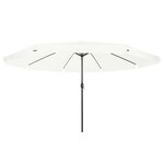 vidaXL Parasol de jardin Blanc et Noir 395 x 395 x 245 cm