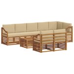 vidaXL Ensemble de canapés d'extérieur 9 pc Naturel et Beige Polyester