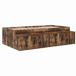 vidaXL Cadre de lit Chêne fumé 100 x 200 cm Bois d'ingénierie
